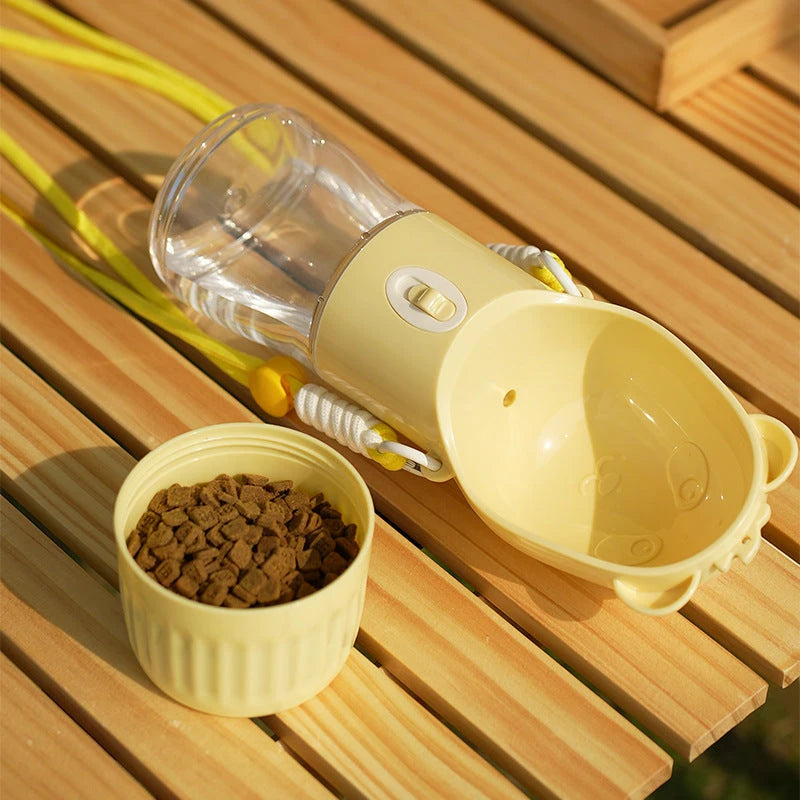 2 In 1 Portable Dog Water Bottle For Dogs,Cat Outdoor Leak-proof Puppy Drinking Bowl With Food Container Pets Feeder Pet Products