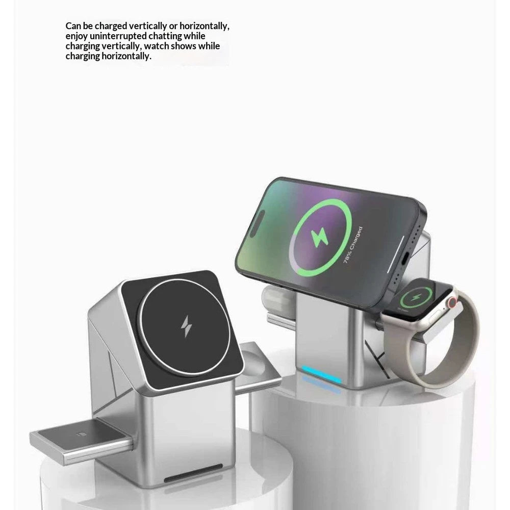 Geometric Rotating Cube 3-in-1 Powerful Magnetic Wireless Charger