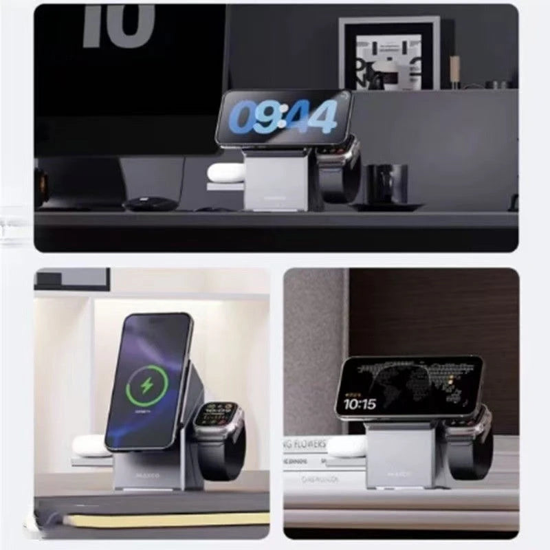 Geometric Rotating Cube 3-in-1 Powerful Magnetic Wireless Charger