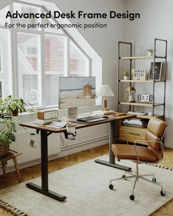 Rustic Brown Adjustable Desk